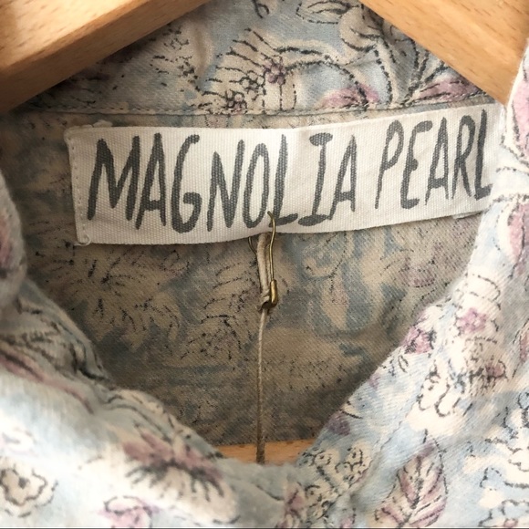 NWT New MAGNOLIA PEARL Free People Block Print Kelly Western Blouse Shirt Rambha - Picture 10 of 13